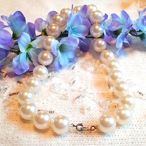Vintage custom made pearl necklace - 16 inches - Picture 2 of 5